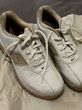 Nike Women’s White and Tan Golf Sneakers